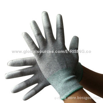 ESD Conductive Gloves with Grey PU Top Fit